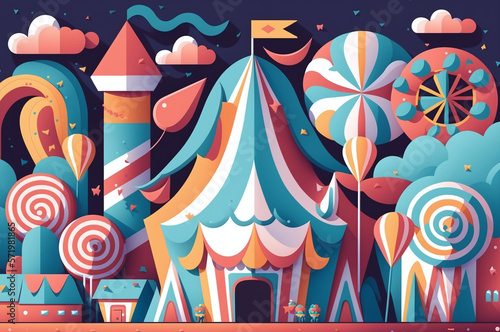 Illustration about a vibrant circus 