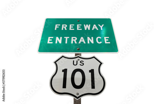 US 101 freeway entrance sig...