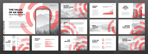 Creative powerpoint presentation templates set. Use for creative keynote presentation background, brochure design, website slider, landing page, annual report, google slides template, company profile.