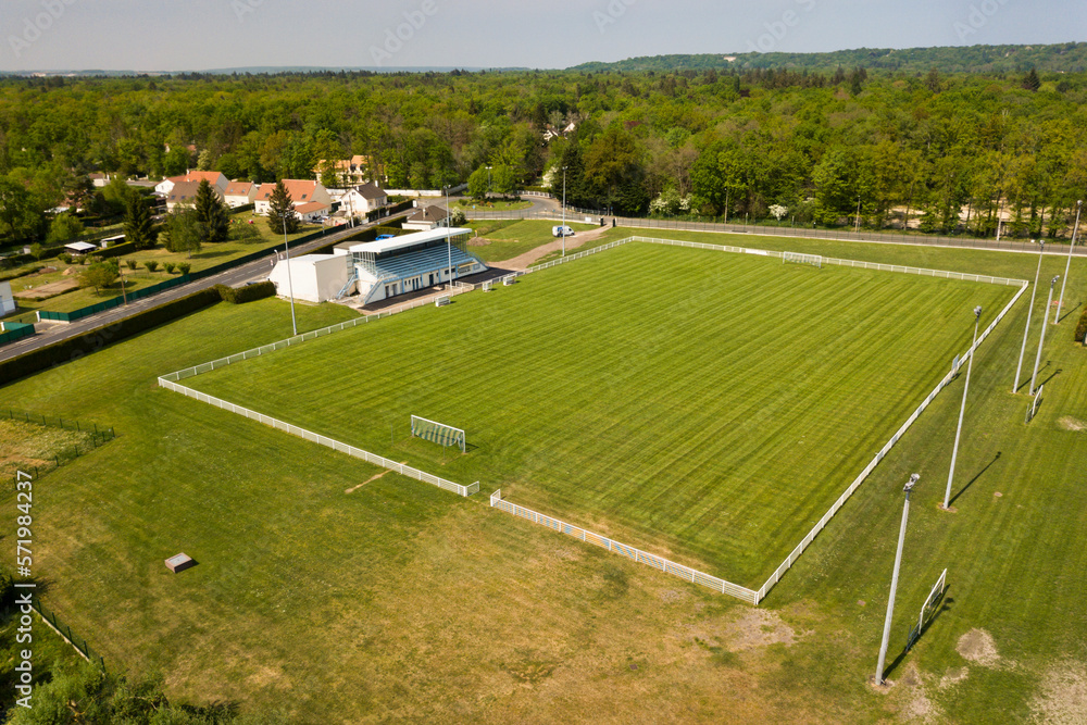 Obraz premium Aerial view of a football pitch