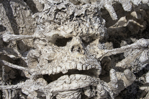 Obraz na płótnie Terrifying Skull at Wat Rong Khun, Chiang Rai w salonie