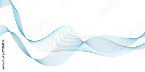 Abstract blue wave line on white background, Colorful blue moving lines design, abstract technology concept background. design used for banner, template, wallpaper background and many more.