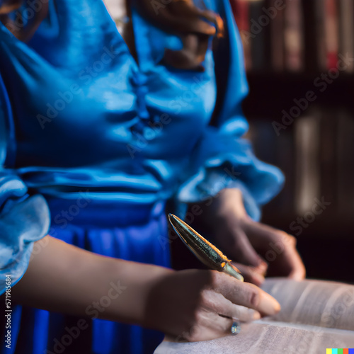 Woman writing - AI illustration
