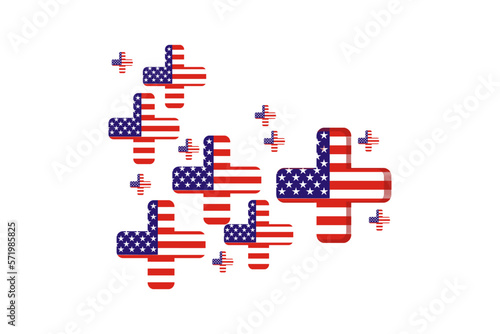 The ornament vector of the American flag motif is used for United States National Day, very perfect to be applied as a complement to your project design materials related to digitization and printing.