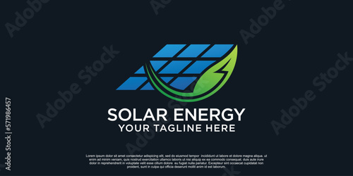 Solar energy logo design unique concept Premium Vector Part 1