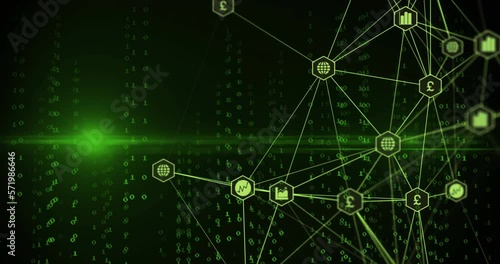 Wallpaper Mural Animation of binary coding, connections and data processing Torontodigital.ca