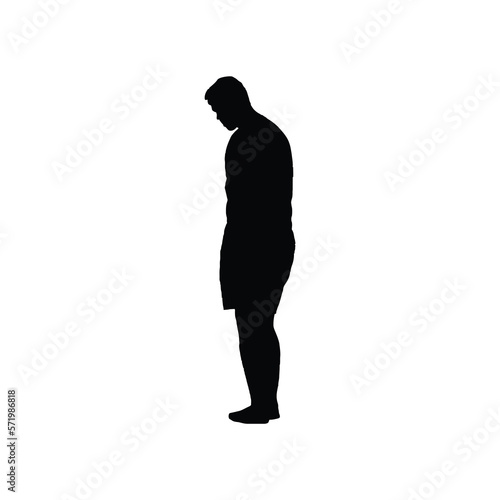 Sad man vector silhouette