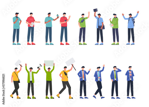 Bundle 4 sets man of character, 16 poses of various professions, lifestyles, career