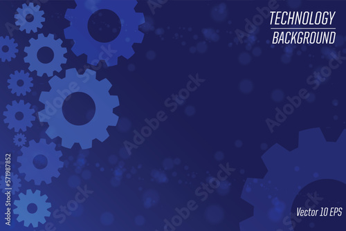 Gears background. Abstract blue futuristic graphic with cogs and wheels system. Digital it and engineering. Future technology vector concept. Illustration transmission steel cogwheel