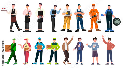 Bundle of many career character 4 sets, 16 poses of various professions, lifestyles,