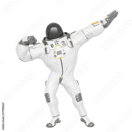 astronaut cartoon is doing the artistic muscle pose