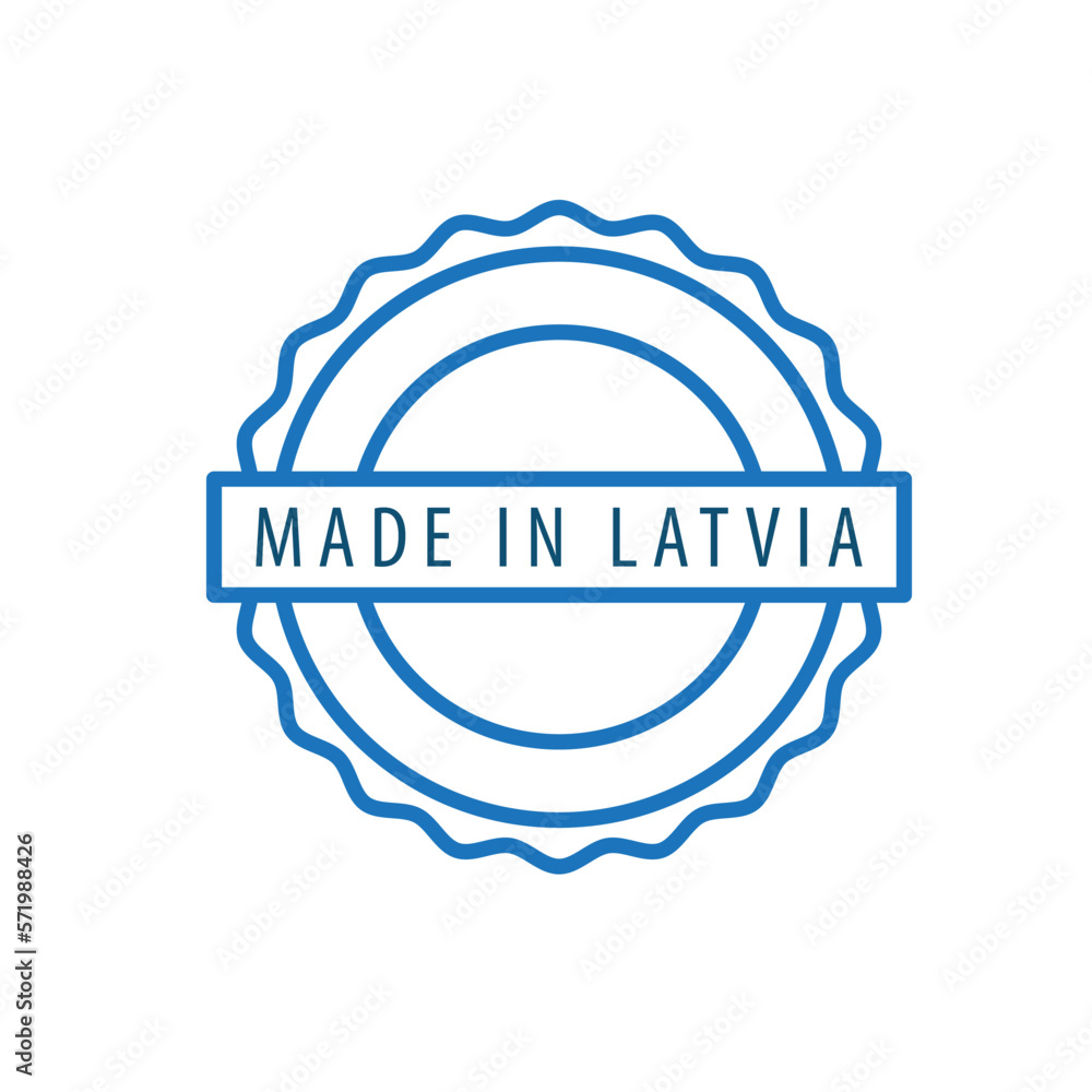 Made in Latvia stamp icon vector logo design template Made in Latvia stamp icon vector logo design template
