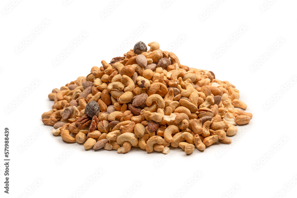 A group of almonds, pistachios, walnuts, macadamia, cashews. A group of almonds, pistachios, walnuts, macadamia, cashews.