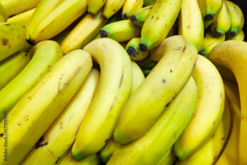 Stack of bananas on a market stall