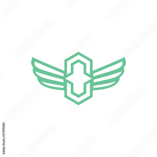 icon for players logo with zero wings design, graphic, minimalist.logo