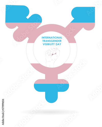 International Transgender Day of Visibility.March 31Symbol on white background 