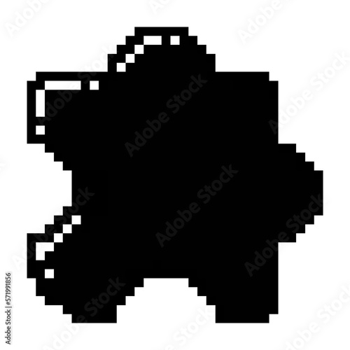 Puzzle icon black-white vector pixel art icon