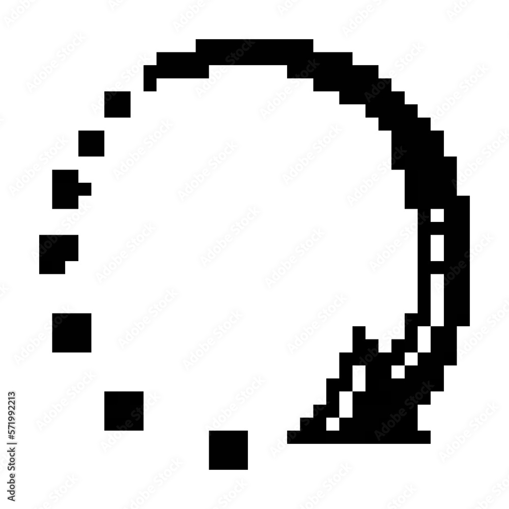Rotation arrow icon refresh icon black-white vector pixel art icon Rotation arrow icon refresh icon black-white vector pixel art icon