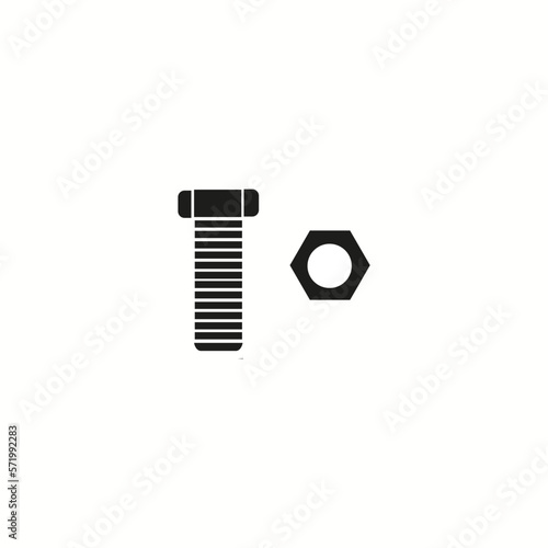 Bolt Nut Icon. Engineering or Construction Element Vector