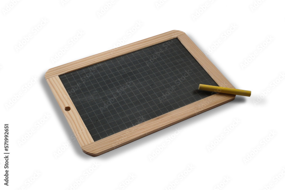 Writing slate on a white background Writing slate on a white background