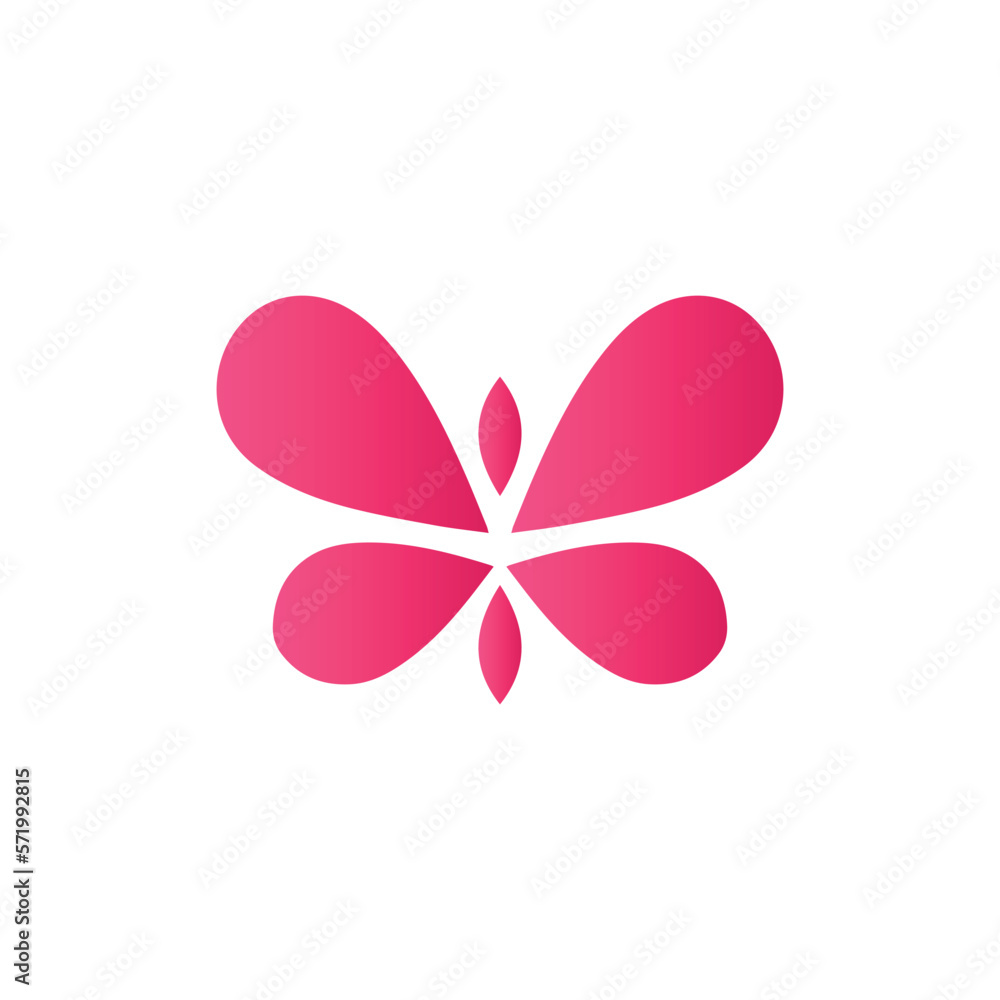 pink feminine butterfly logo symbol simple drawing design, graphic, minimalist.logo