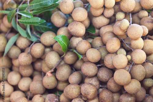 Stack of Longan on a market stall