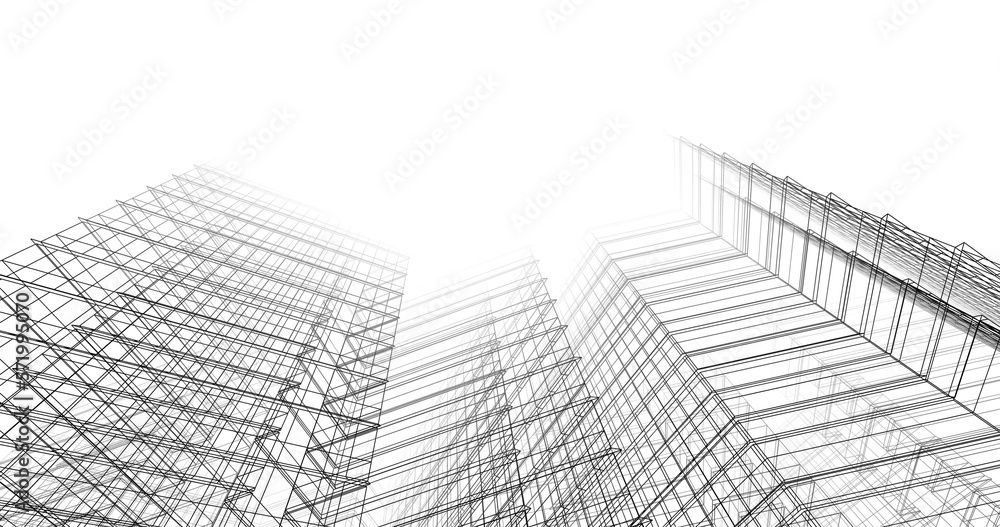 Abstract architecture 3d drawing Abstract architecture 3d drawing