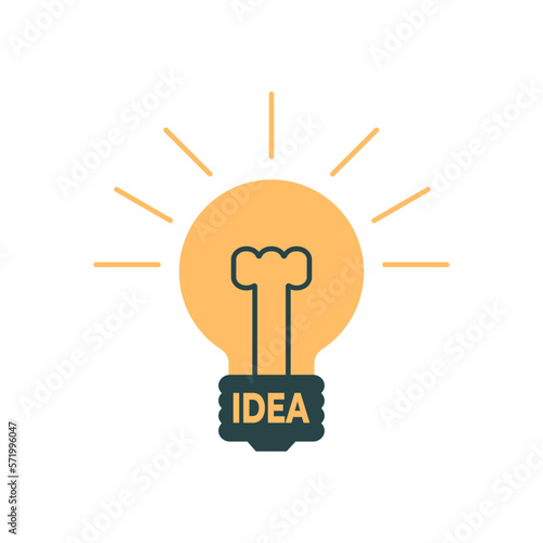  Idea icon with light bulb. Vector illustration