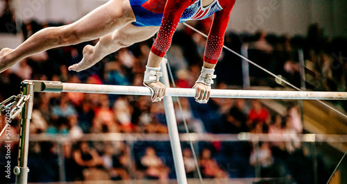 Принти на полотні women uneven bars artistic gymnastics in summer games