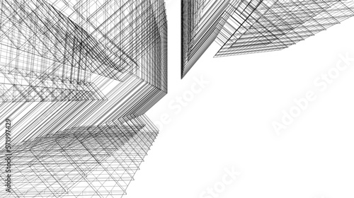 modern office buildings on white background 