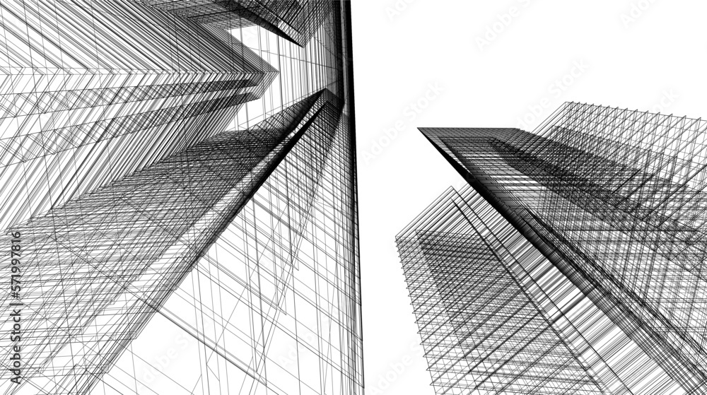 Fototapeta premium modern office buildings on white background 