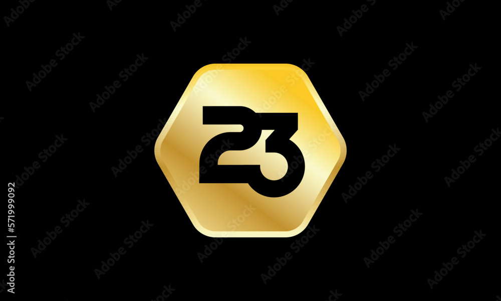 Number Gold Hexagon Elegant Business Logo Number Gold Hexagon Elegant Business Logo