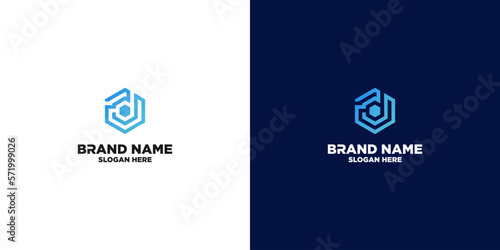 Vector logo for letter D. Design template