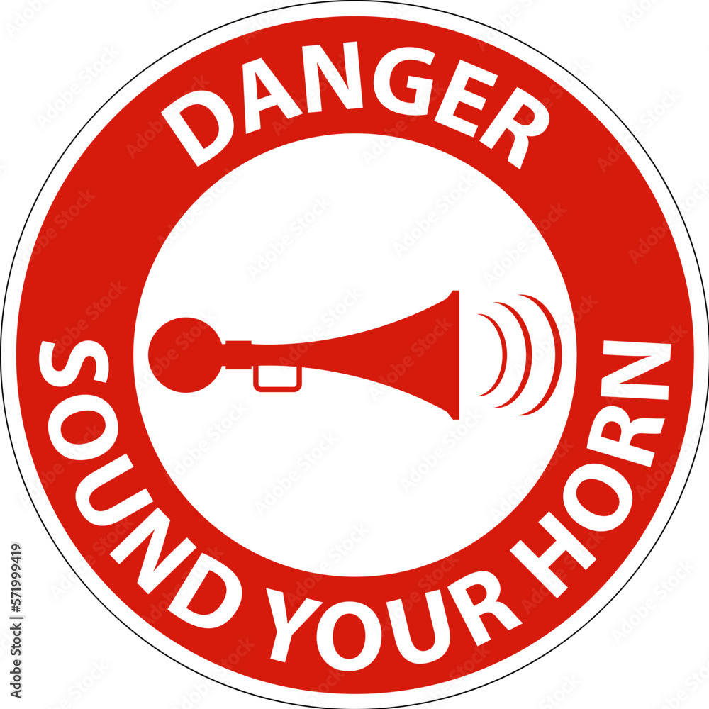 Danger Sound Your Horn Symbol Sign On White Background Danger Sound Your Horn Symbol Sign On White Background