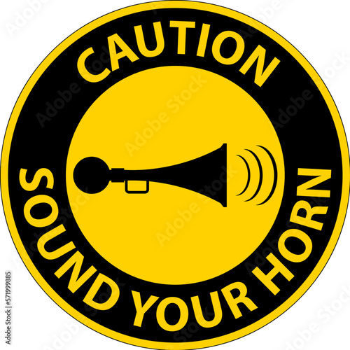 Caution Sound Your Horn Symbol Sign On White Background