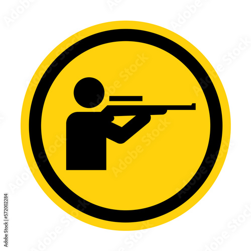 Shooting Range Diamond Caution Sign Rifle Range Symbol