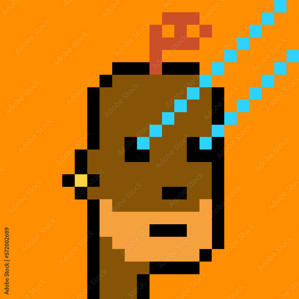Obraz premium Retro Pixelated Man with generative AI