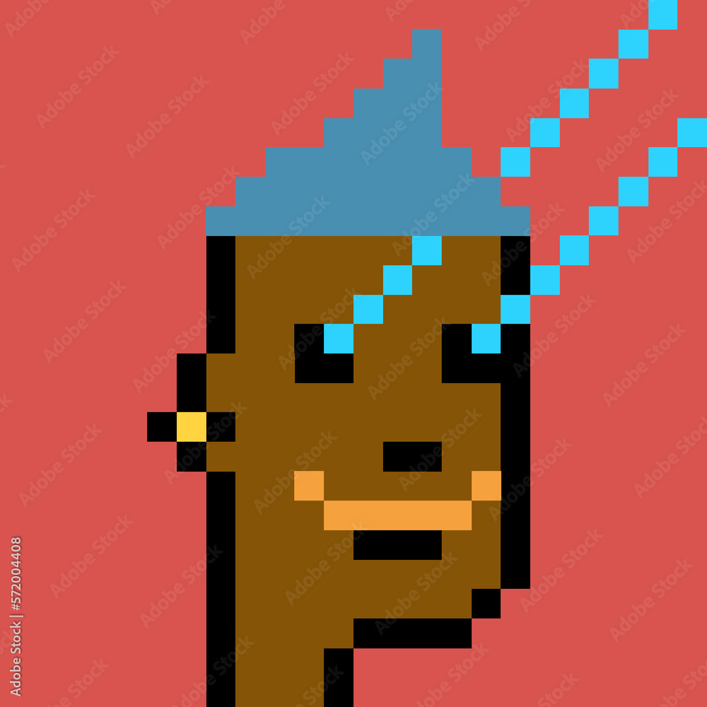 Obraz premium Pixelated people avatar with generative AI