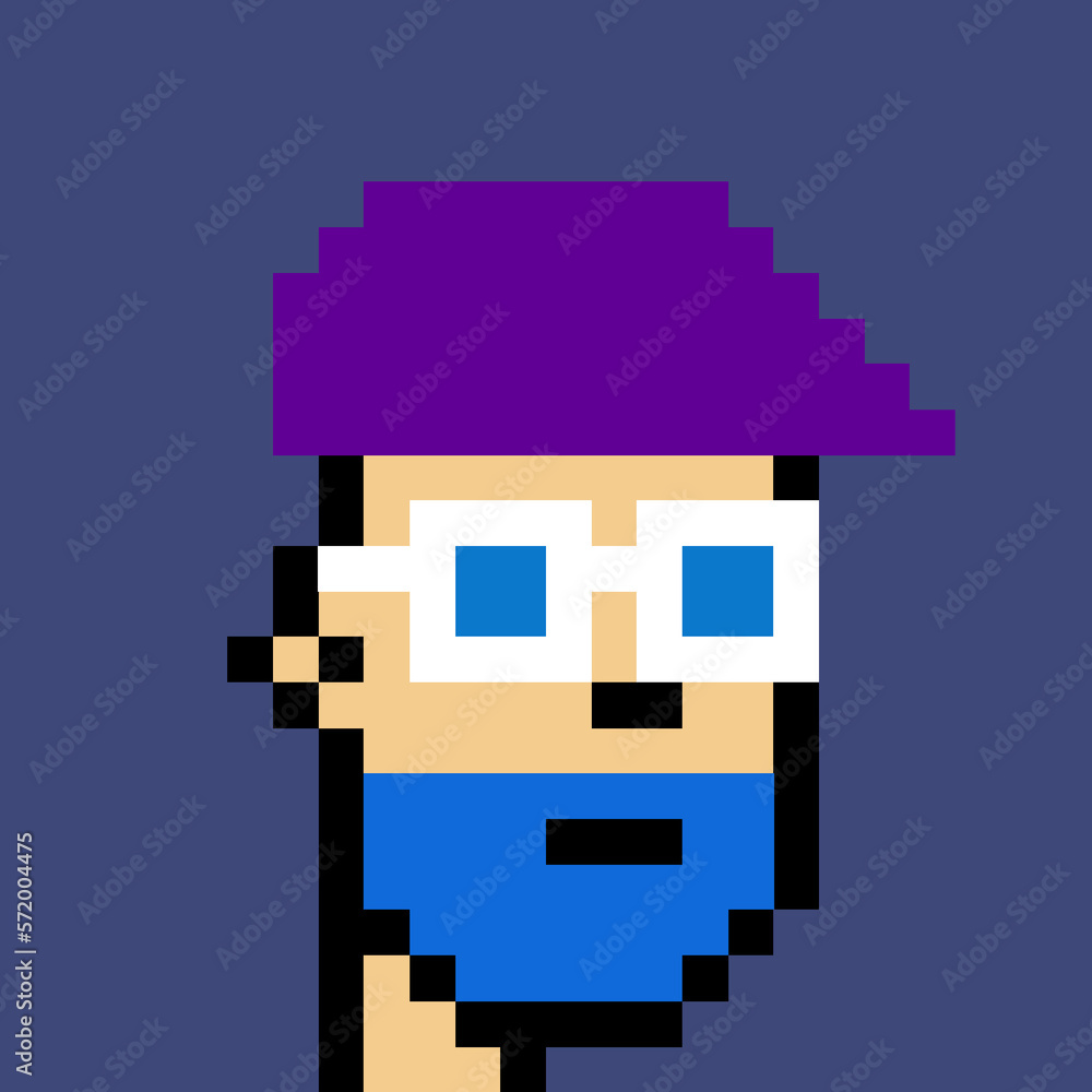 Male character in pixel art style with generative AI Male character in pixel art style with generative AI