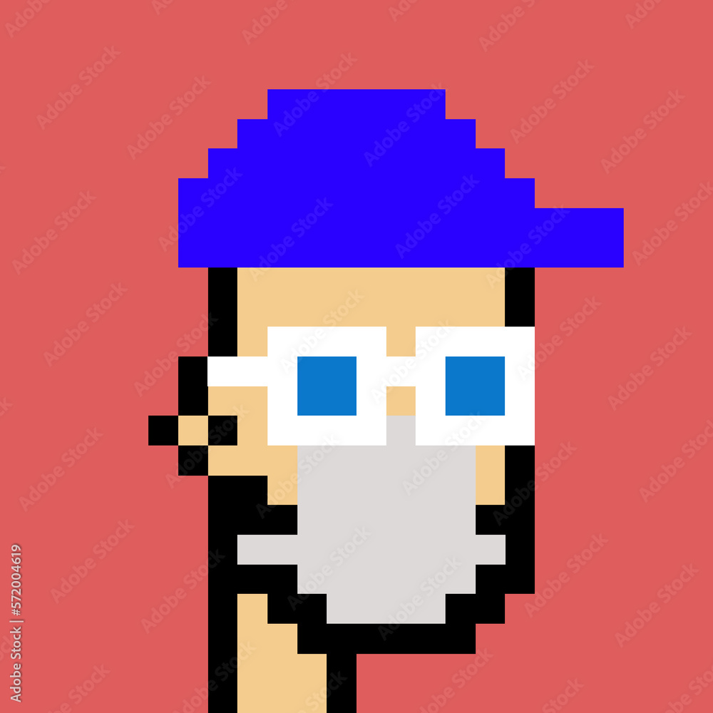 Male character in pixel art style with generative AI Male character in pixel art style with generative AI