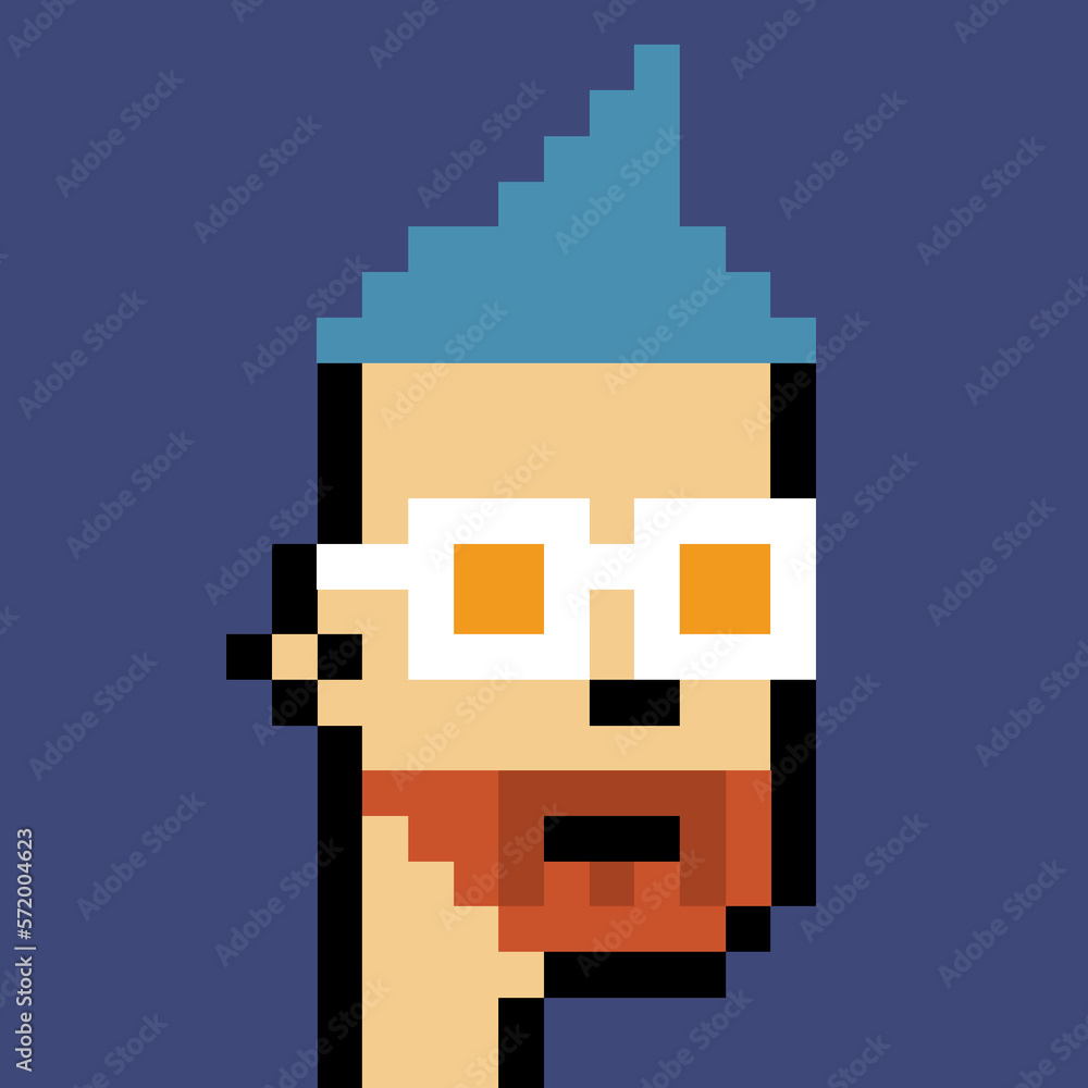Male character in pixel art style with generative AI Male character in pixel art style with generative AI
