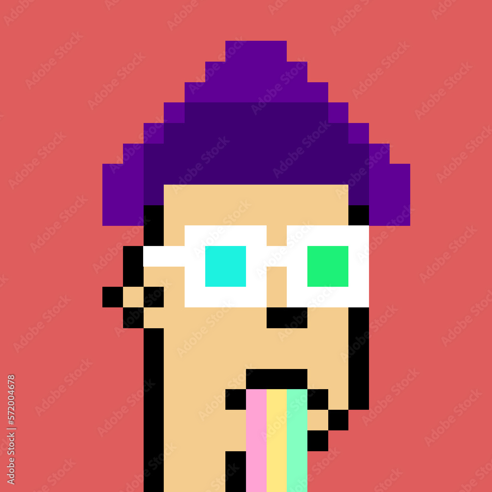 Male character in pixel art style with generative AI