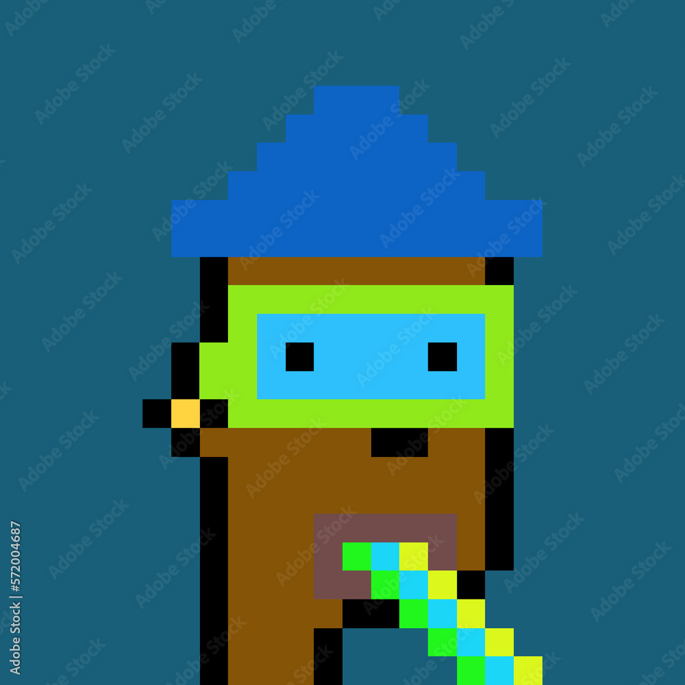 Male character in pixel art style with generative AI Male character in pixel art style with generative AI