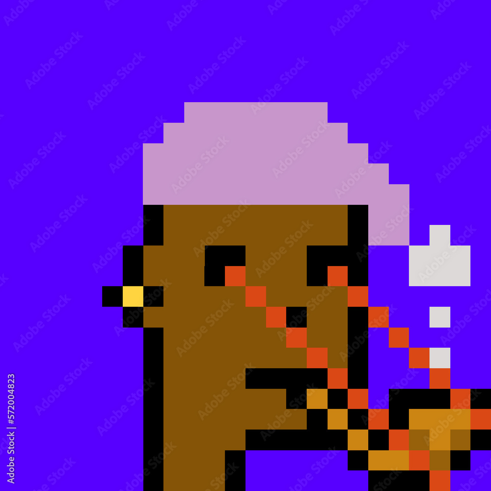 Obraz premium Cartoonish Pixelated Man with generative AI