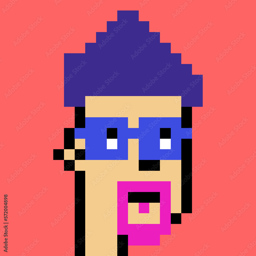 Fototapeta premium Cartoonish Pixelated Man with generative AI