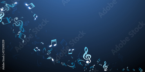 Musical note icons vector background. Sound