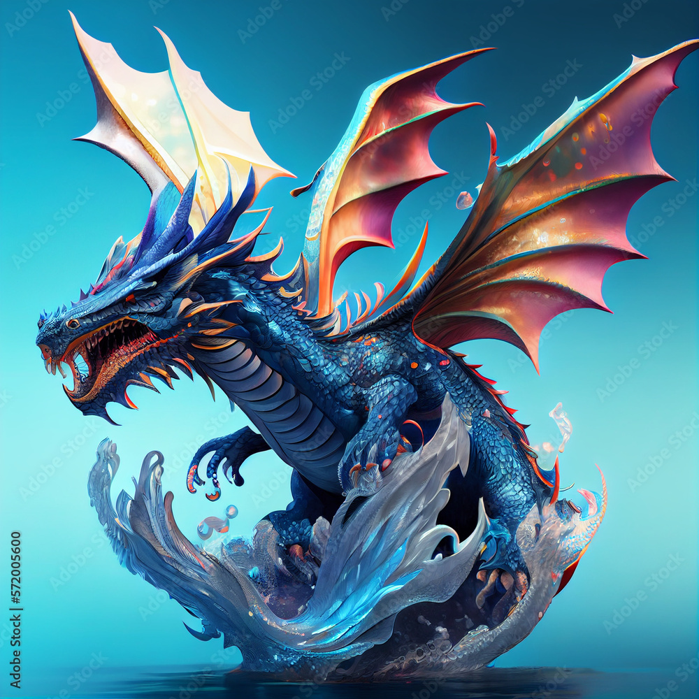 Naklejka premium dragon in the water
