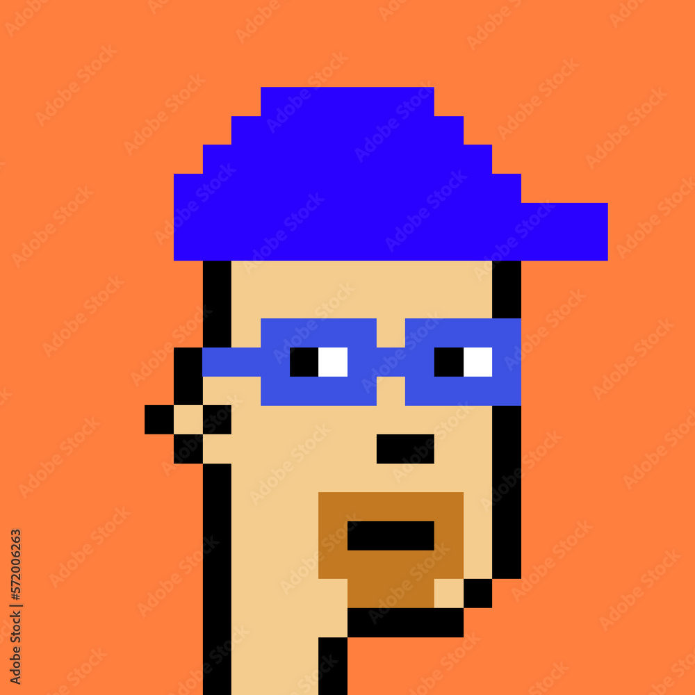 Fototapeta premium Male Avatar in Pixel Art with generative AI