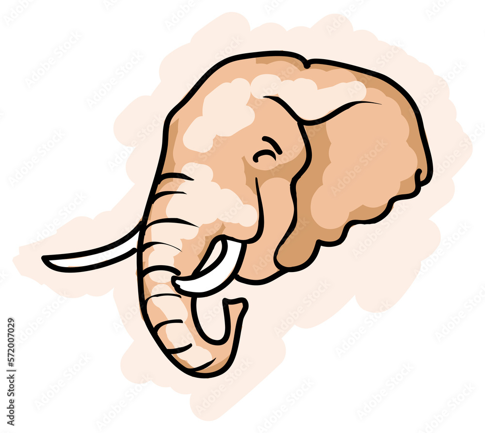 Cartoon Illustration of Elephant, The Largest Land Animals. Cartoon Illustration of Elephant, The Largest Land Animals.