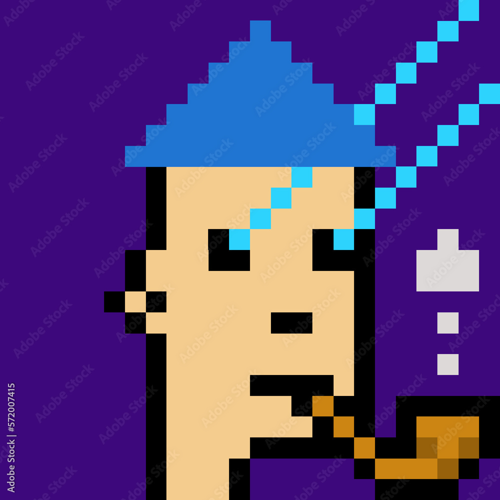 Male character in pixel art style with generative AI Male character in pixel art style with generative AI